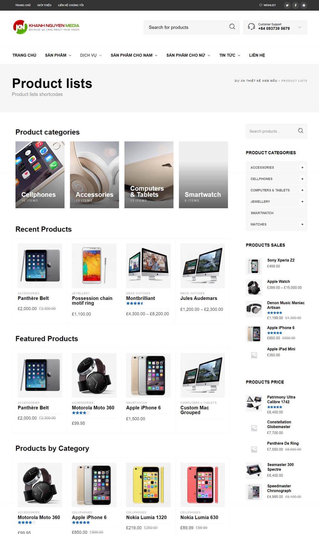thiet ke web shop dep product list